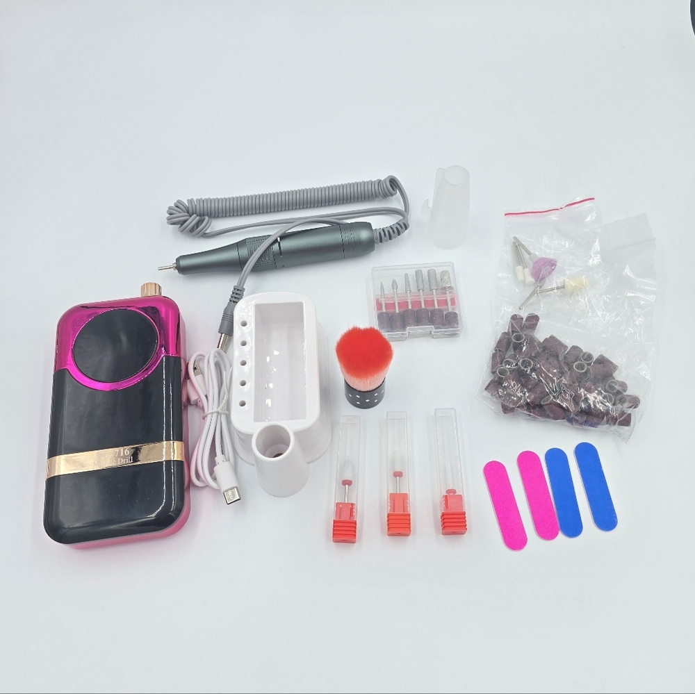 Electric Nail Drill Professional Kit 45000RPM Electric Nail File Efile Portable - Picture 7 of 8